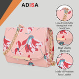 Adisa Women Girls Floral Print Sling Bag (Sl5072-Pink_Pink-Red),Pink-Red,,B0CW9PV6RS