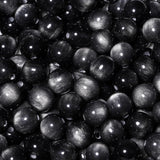 NITOPUPU 100Pcs 8mm Black Cat Eye Beads with Glitter Powder Round Resin Beads for Jewelry Making DIY Bracelets Necklace Earring