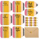 Spakon 48 Sets Teacher Appreciation Gifts Teacher Thank You Cards Bulk with Envelope and Sticker Christmas Pencil Shape Card Ins