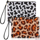 Geyoga 2 Pcs Diamond Painting Purses 5D DIY Diamond Painting Handbag Diamond Art Wristlet Clutch Bag for Women Makeup Gift (Anim