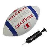 Champion Blitz Football (Youth, White/Surf The Web Tango/Red), All-Weather Football, Enhanced Grip, Durable Rubber Cover and Mol