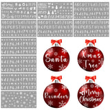 Rngmsi Christmas Rub on Transfers for Crafts - 10 Pcs White Letters Numbers UV DTF Stickers for Christmas Ball Ornaments, Snowfl