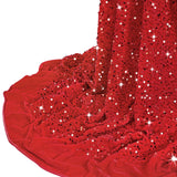 Red Sequin Fabric Stretch Christmas Sequin Velvet Fabric by The Yard 2 Yards Glitter Upholstery Fabric Sparkling Material for Se