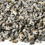 LAIDANLA Dalmation Spot 400pcs Natural Chip Stone Beads 5-8mm Healing Crystal Irregular Gemstones Drilled DIY Loose Rocks Bead C