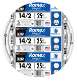 Southwire Romex Brand Simpull Solid Indoor 14/2 W/G NMB Cable 25ft coil SW# 28827421