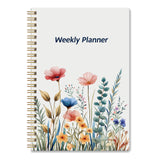 Undated Weekly Planner - Weekly Goals Notebook, A5 To Do List Planner, Habit Tracker Journal with Spiral Binding Floral Cover