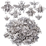 72 Pieces Assorted Antique Silver Honey Bee Charms Metal Fly Insect Charms Pendants Craft Supplies for Jewelry Making, 8 Styles