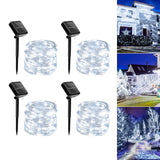 Galavasen Solar String Lights Outdoor Waterproof, 4x56Ft 600LED 8 Modes Solar Powered Copper Fairy String Lights for Outside Par