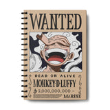 Zenithink Luffy Wanted Poster Wiro Journal Notebook | 80 Gsm Paper With 350Gsm Hard Cover | Single Ruled | Pages 160 | A5 Size