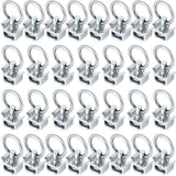 Hotop 20 Pcs Single Stud Fitting L Track 4,000LB Capacity with Stainless Steel Round Ring Aluminum Keeper Cargo Control for Airl