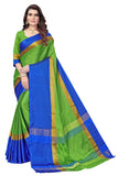 DHRUVI TRENDZ Womens Banarasi Cotton & Silk Saree (Dt-S1806_Green & Blue)