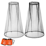 Hestya 2 Pack Mosquito Head Mesh Net Midge Insects Bugs Head Face Net Protecting for Outdoor Hiking Camping Climbing Walking(Bla