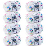 Cozyful Chunky Yarn for Hand Knitting - Thick Chunky Yarns for Crocheting, #10 Jumbo Blanket Yarn, Rainbow & White