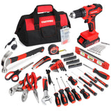 FASTPRO 232-Piece 20V Cordless Lithium-ion Drill Driver & Home Tool Set, Household Repairing Tool Kit with Drill, 12-Inch Wide M