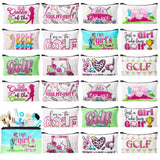 SilTriangle 24 Pieces Golf Makeup Bags Bulk Golfers Canvas Cosmetic Gift Bags Purse Organizer Zipper Cosmetic Pouch Portable Tra