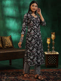 Libas Women'S Pure Cotton Kurta Set (277240R Black 2Xl