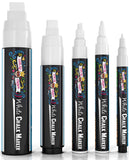 CHALKY CROWN 5pc White Chalk Markers - Non-Toxic Liquid Chalkboard Markers, White Liquid Chalk Marker for Windows, Glass - 1, 3,