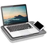 LAPGEAR Sidekick Lap Desk with Device Ledge and Phone Holder Gray Fits up to 15.6 Inch Laptops Style No. 44215
