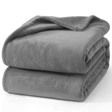Hansleep Full Grey Fleece Blanket, Soft Flannel Bed Blanket