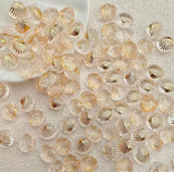 100Pcs Gold Shell Beads for Jewelry Making,Cute Small Unique Acrylic Aesthetic Beads for Crafting with Holes,Bulk Vase Filler De