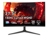 acer Nitro 31.5 Inch WQHD 2560 x 1440 1500R Curved PC Gaming Monitor | AMD FreeSync | Up to 180Hz Refresh | 1ms VRB | Speakers |