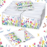Fourluoo 50 Pack Spring Flower Pocket Tissues Individual Packs Tulips Floral Pocket Facial Bulk 3 Ply Wildflower Wallet Travel T