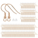 BEADNOVA Fish Hook Earring Hooks 150pcs Earring Findings with Backs for Ear Wire Supplies Ear Posts Making DIY (150pcs Rose Gold