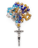 Mondo Cattolico Rosary Beads catholic for Women and Men from Vatican, Five Decades Traditional Rosary in Faceted Crystal of Mate