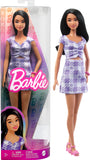 Barbie Fashionistas Doll With Curvy & Tall Frame, Wavy Black Hair Gingham Cut-Out Dress & Accessories