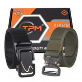 Tpm MenS Stylish Belt Combo Pack Of 2 | Heavy Duty Woven Belt | Automatic Metal Buckle Casual Belt For Men. Has226