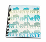 3dRose db_152076_1 Aqua Mom and Baby Elephants Animals Drawing Book, 8 by 8Inch