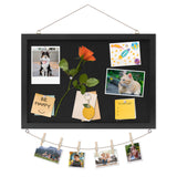 DAHAPYBOO Cork Board with Linen Black,Bulletin Board 17x12 .Corkboards for Office Home School Message Board or Vision Board Deco