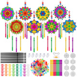 VioraWhite 24 Sets Christmas Mandala Suncatchers Wind Chimes Window Art Kits, Xmas DIY Sun Catchers Bulk Ornaments Painting Craf