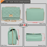Adisa Women'S Girls Party Sling Bag With Gold Chain (Sl5090-Grn_Green),Green,,B09RWSMLHY