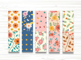 woopme Floral Art Flowers Printed Magnetic Bookmark for Students Kids Boys Girls Book Lovers Readers Gift Magnetic Page Clips Fo