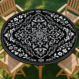 pickyNproud Round Tablecloth Waterproof round fitted tablecloth with elastic Fits 36-44 Round Tables for Dinner, Outdoor, Picnic