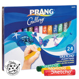 Prang Sketcho Oil Crayons, Round Sticks, 2.5 x 0.5 Inches, 24Color Set (11670)