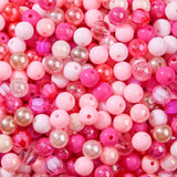 BERMRO 12mm Acrylic Beads 300pcs Pink Focal Spacer Bead Chunk Bubblegum Beads for DIY Crafting Necklace Bracelet Jewelry Making