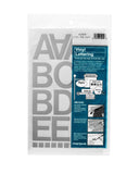 Chartpak SelfAdhesive Vinyl Capital Letters and Numbers, 2 Inches High, Silver, 77 per Pack (01059)