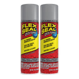 Flex Seal, 14 oz, 2-Pack, Gray, Stop Leaks Instantly, Waterproof Rubber Spray On Sealant Coating, Perfect for Gutters, Wood, RV,