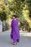 Anni Designer Women'S Rayon Blend Straight Printed Kurta With Pant & Dupatta (Feedback-Begani_Xl_Purple_X-Large),Purple,XL,Rayon Blend,Regular,Kurta, Scarf