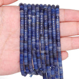 HAAMIIQII 2x4mm Natural Blue Aventurine Heishi Spacer Beads 150Pcs Flat Disc Stone Semi Precious Gemstone Loose Beads for Jewelr