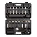 TEKTON 1/2 Inch Drive 6Point Socket and Ratchet Set, 37Piece (3/8 15/16 in.) | SKT25101