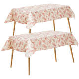 FIFTY FEET 54X54 Inch Square Tablecloth, Vinyl Tablecloth with Flannel Backing Waterproof Table Cloth, Spill Proof Picnic Table