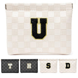 HIGH FIT Leather Pocket Cosmetic Bag for Purse,Initial Makeup Bag Lipstick Cosmetic Accessories Organizer (U, White)