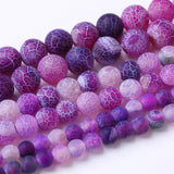 Round Loose Beads Natural Gem Beads Crystal Energy Stone Beads for Jewelry Making 15 (Purple Frosted Agate, 8MM)