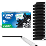 EXPO Dry Erase Markers, Low Odor Ink, Black, Fine Tip, 36 Count - Easily Erases, Ideal for Classroom, Home, Office, Back to Scho
