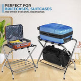 High-Back Luggage Rack, Lightweight Fold-Flat Design, Compact Chrome Finish