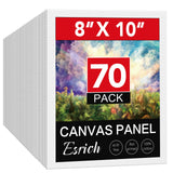 ESRICH 8x10 Canvases for Painting, 70 Pack Canvas Boards for Painting Primed Acid Free Blank Canvas Panels for Oil Paint, Waterc