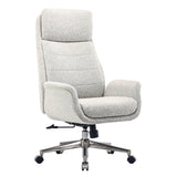 Realspace Modern Comfort Pizana Boucl Fabric High-Back Executive Office Chair, Light Sand/Brushed Nickel, BIFMA Compliant